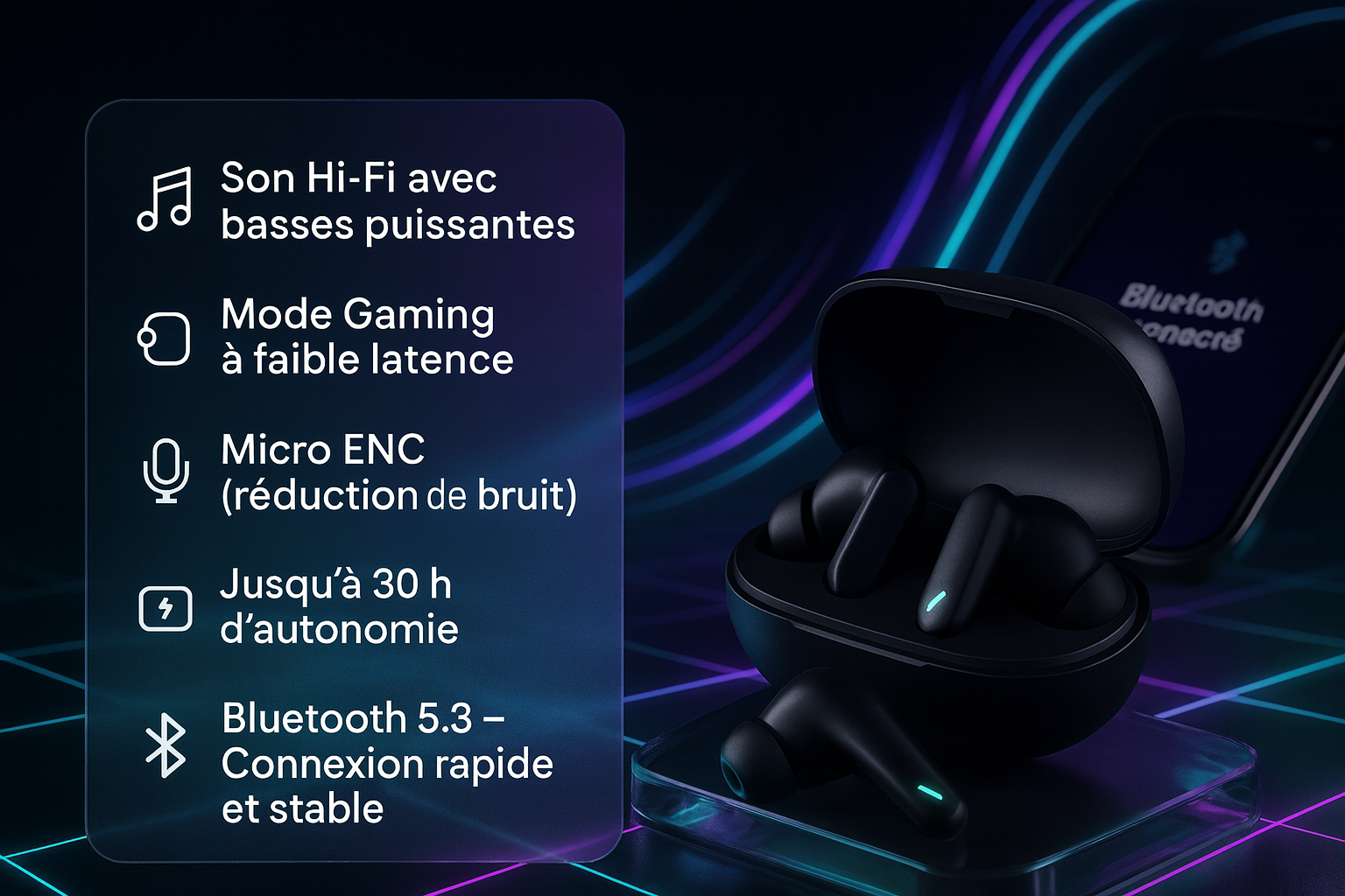 Écouteurs Bluetooth Lenovo GM2 Pro Nexoro