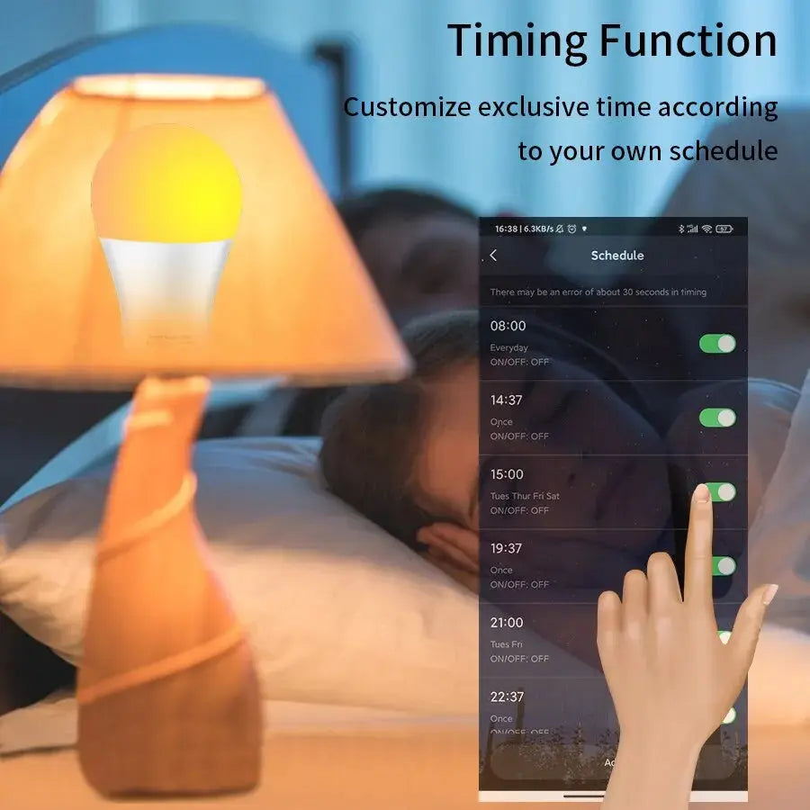 Tuya Smart LED Bulb E27 APP Control Dimmable Light Bluetooth RGB Lamp 220V Bedroom Decoration Party Lighting Smart Life Best industry