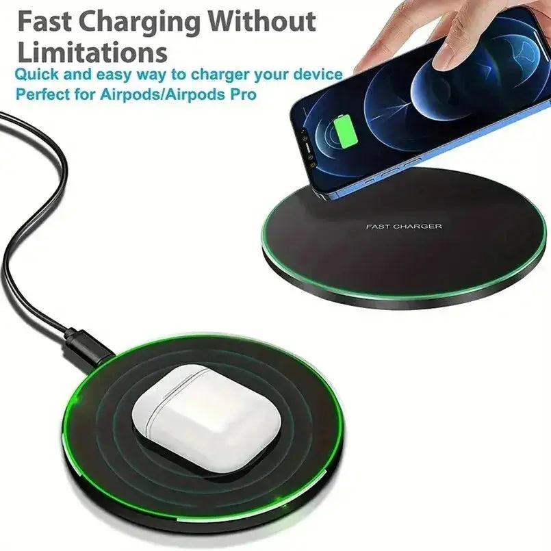 Chargeur sans fil rapide Qi – Compatible iPhone, Samsung, Xiaomi – 15W – Design compact Best industry