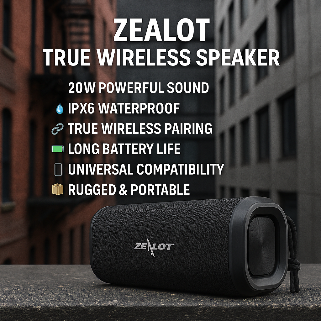 ZEALOT S49 Pro – Enceinte Bluetooth Portable 20W IPX6 Étanche Nexoro